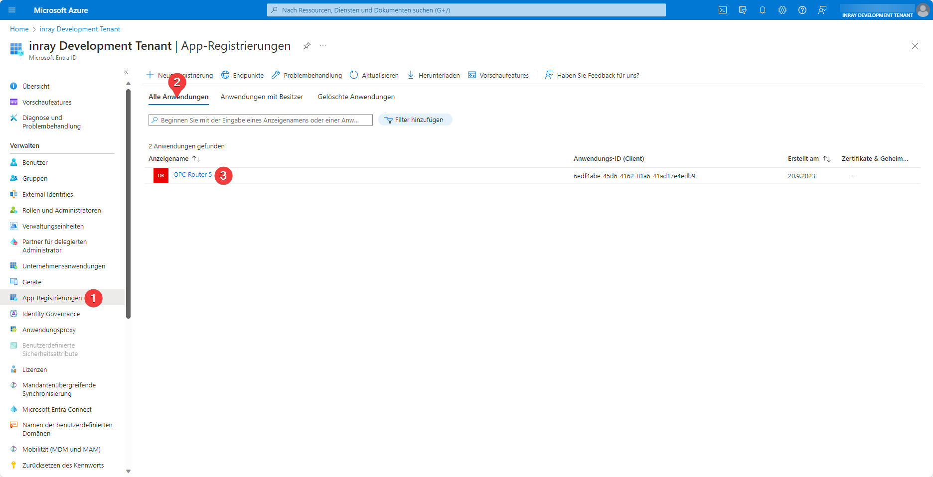 Das Aussehen und die Menüführung der Benutzeroberfläche von Microsoft Entra ID können abweichen.